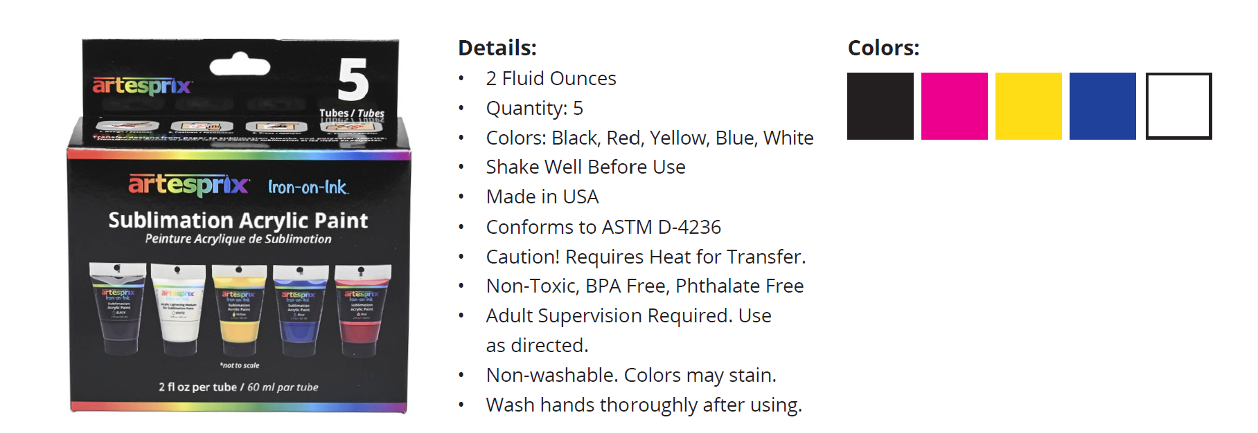 Artesprix Sublimation Paint Set