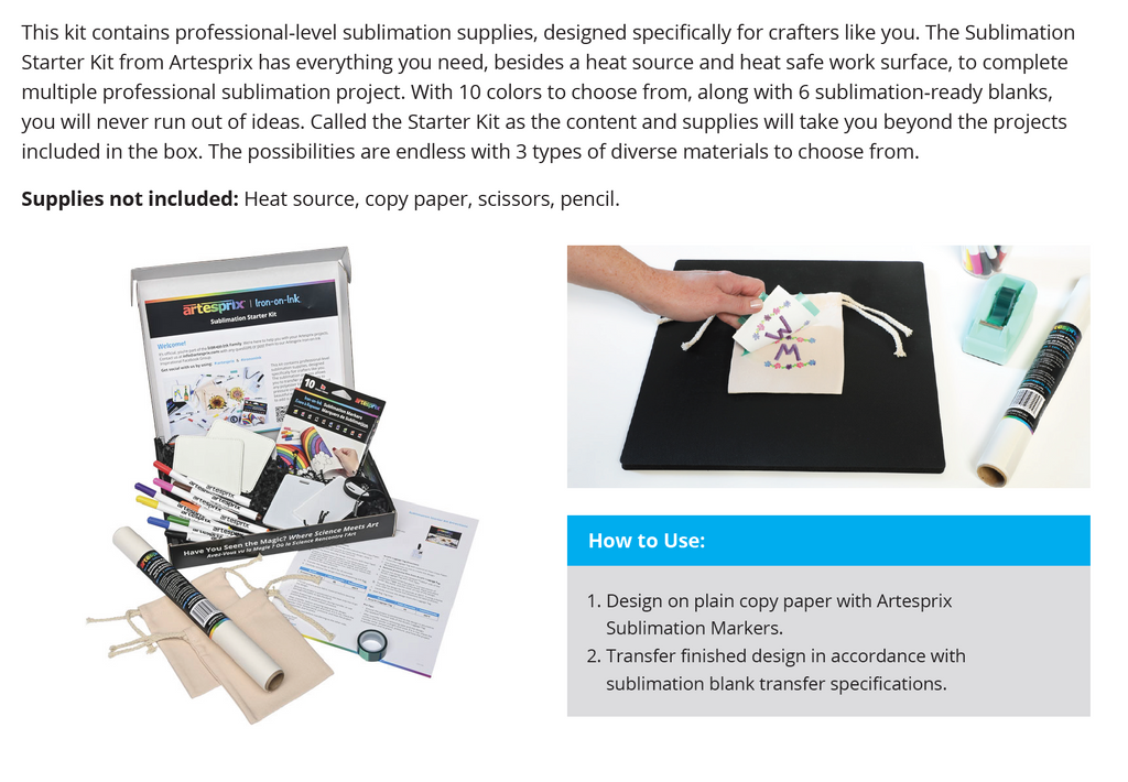 Artesrpix Sublimation Starter Set