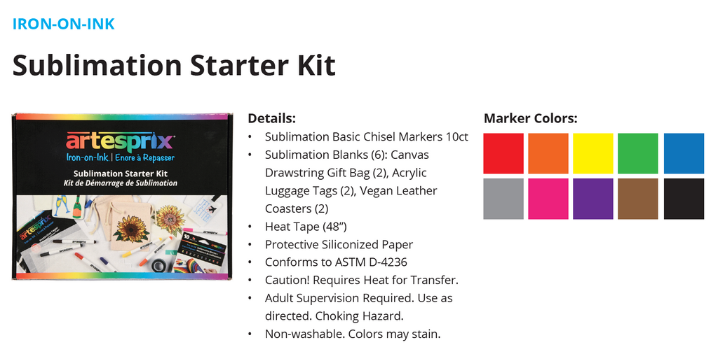 Artesrpix Sublimation Starter Set