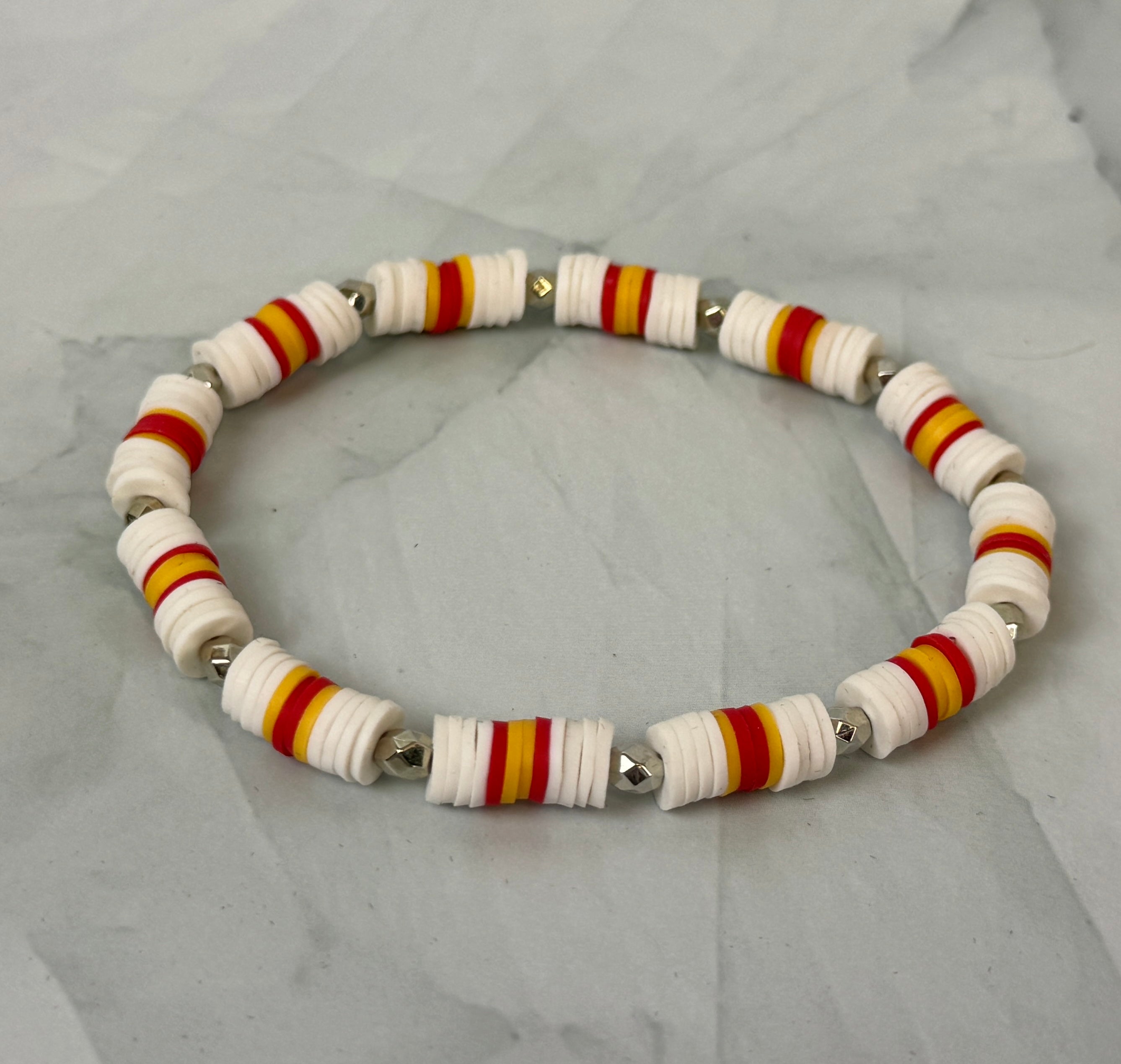 Team Spirit Stackable Bracelets - Red & Yellow - Chiefs