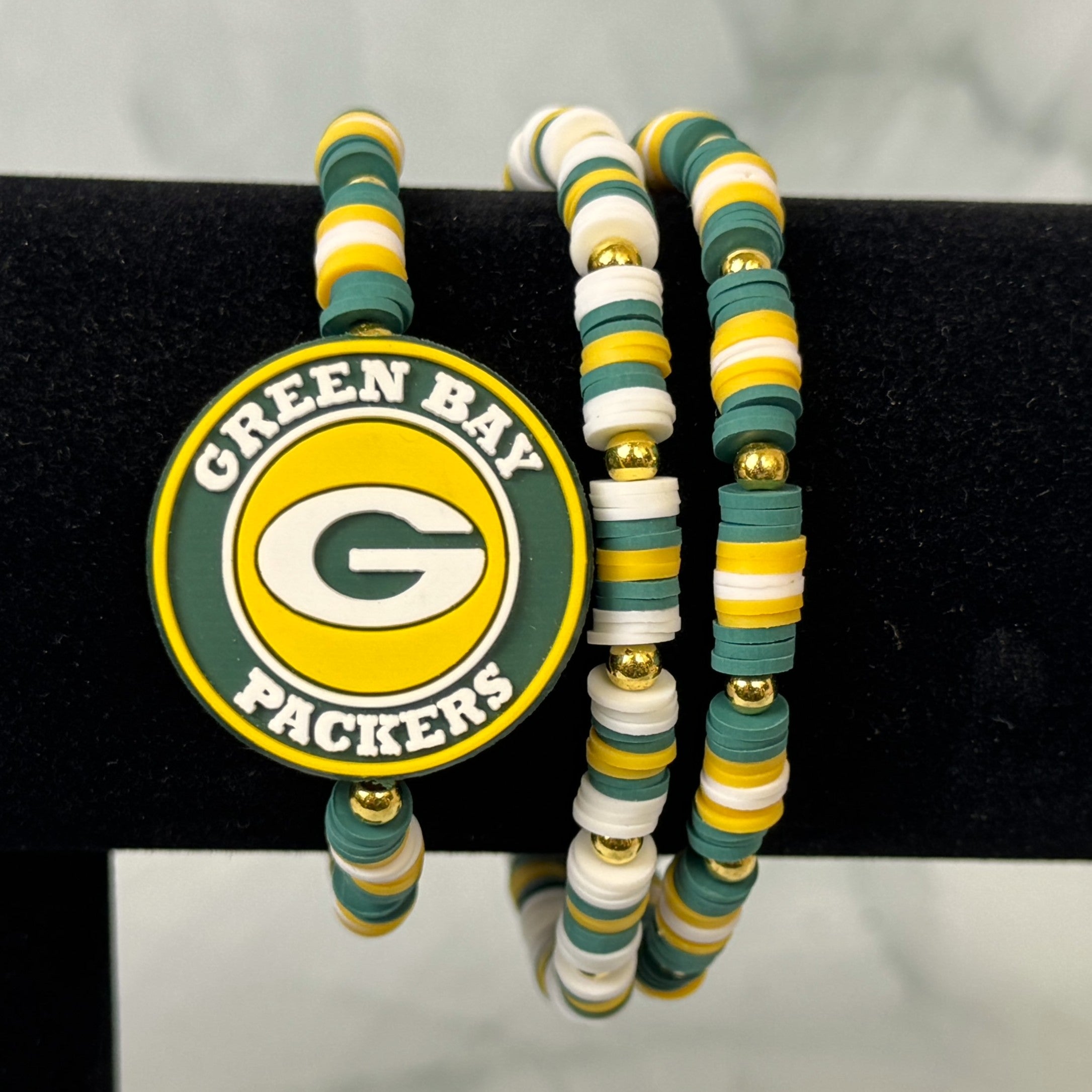Team Spirit Stackable Bracelets - Green & Gold - Packers