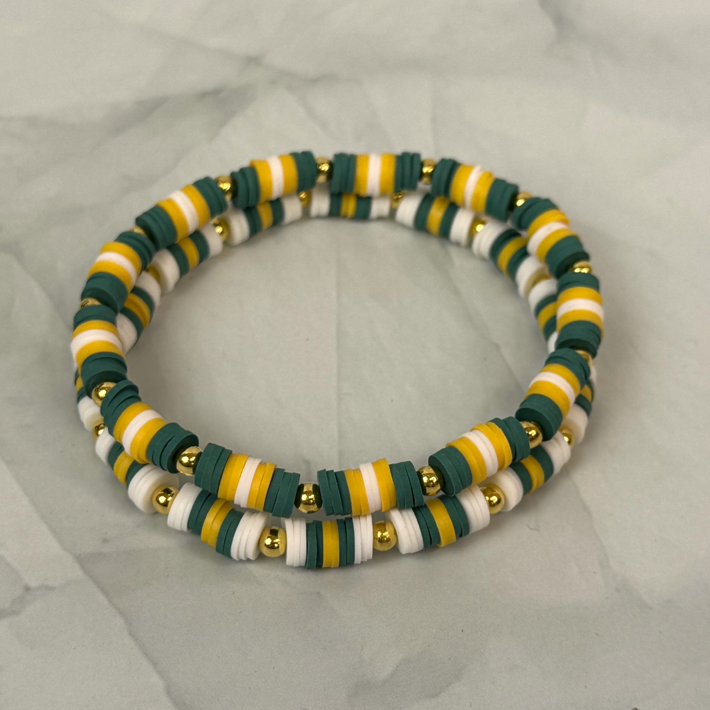 Team Spirit Stackable Bracelets - Green & Gold - Packers