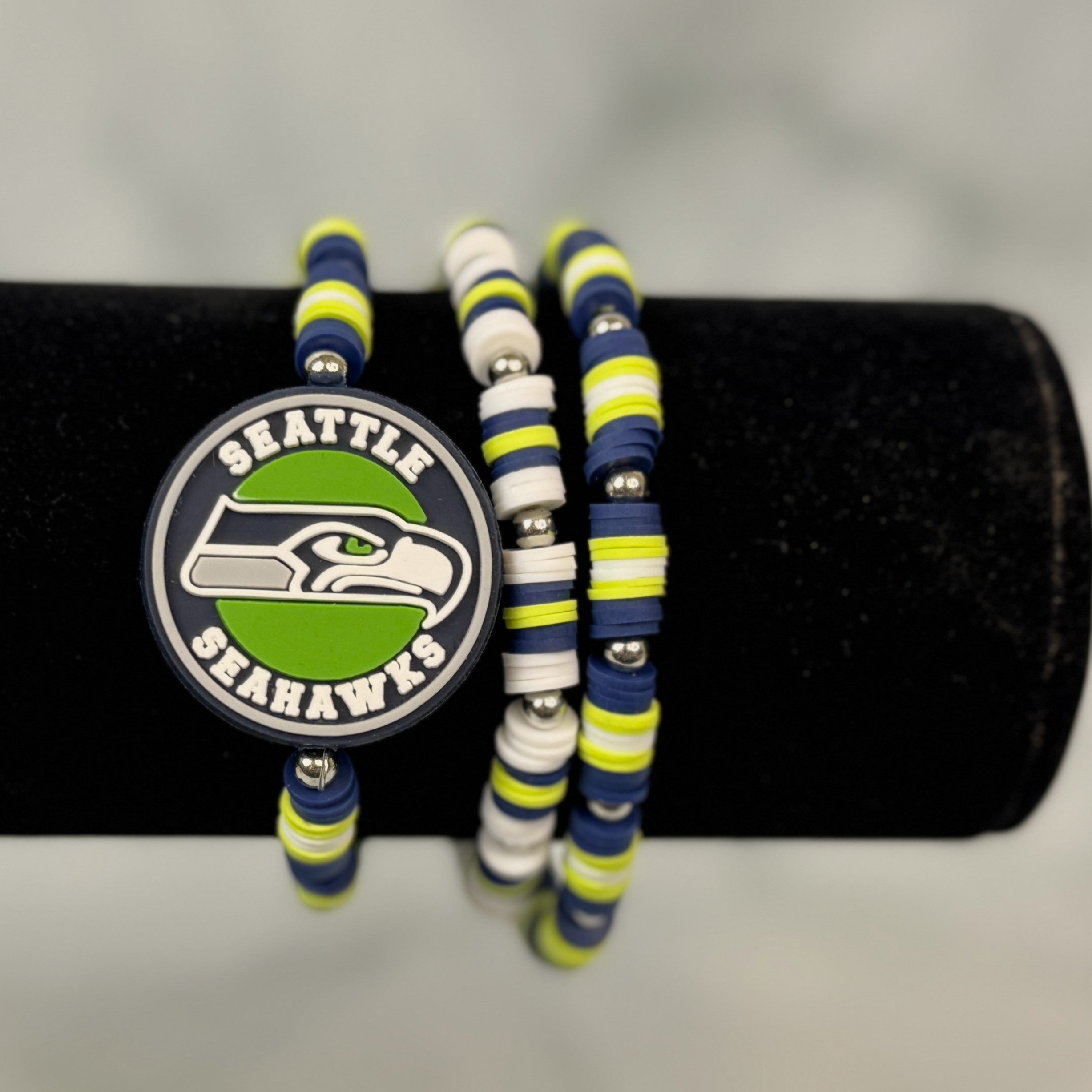 Team Spirit Stackable Bracelets - Navy & Green - Seahawks