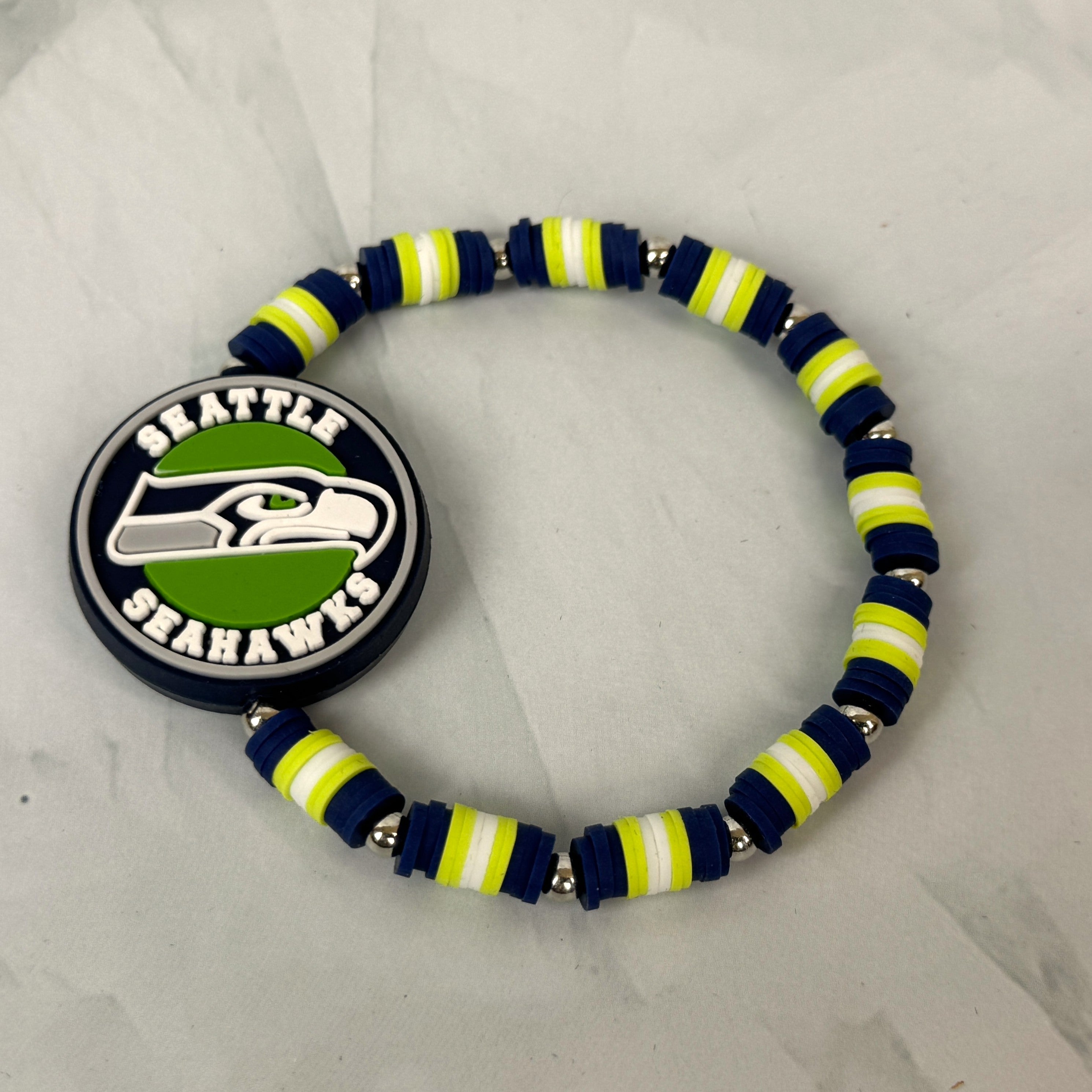 Team Spirit Stackable Bracelets - Navy & Green - Seahawks