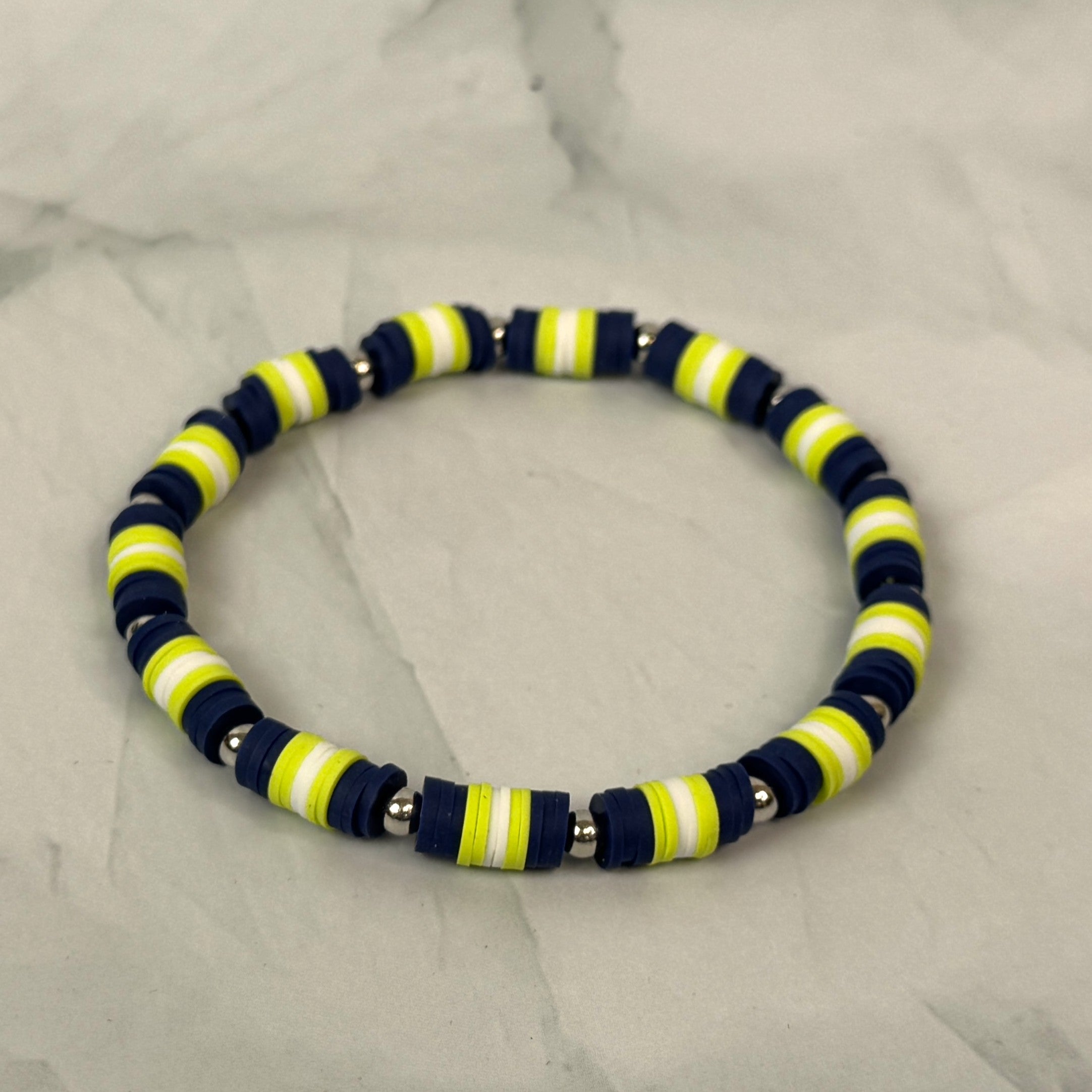 Team Spirit Stackable Bracelets - Navy & Green - Seahawks