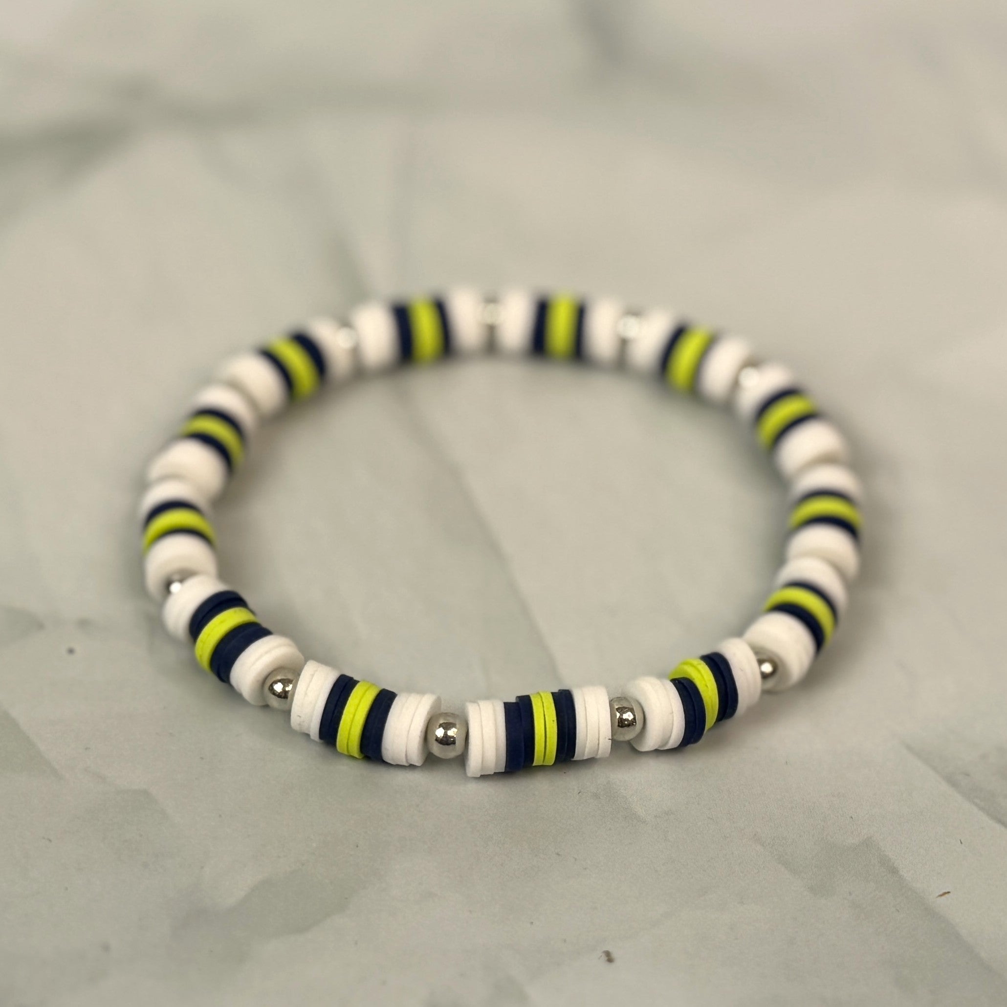 Team Spirit Stackable Bracelets - Navy & Green - Seahawks