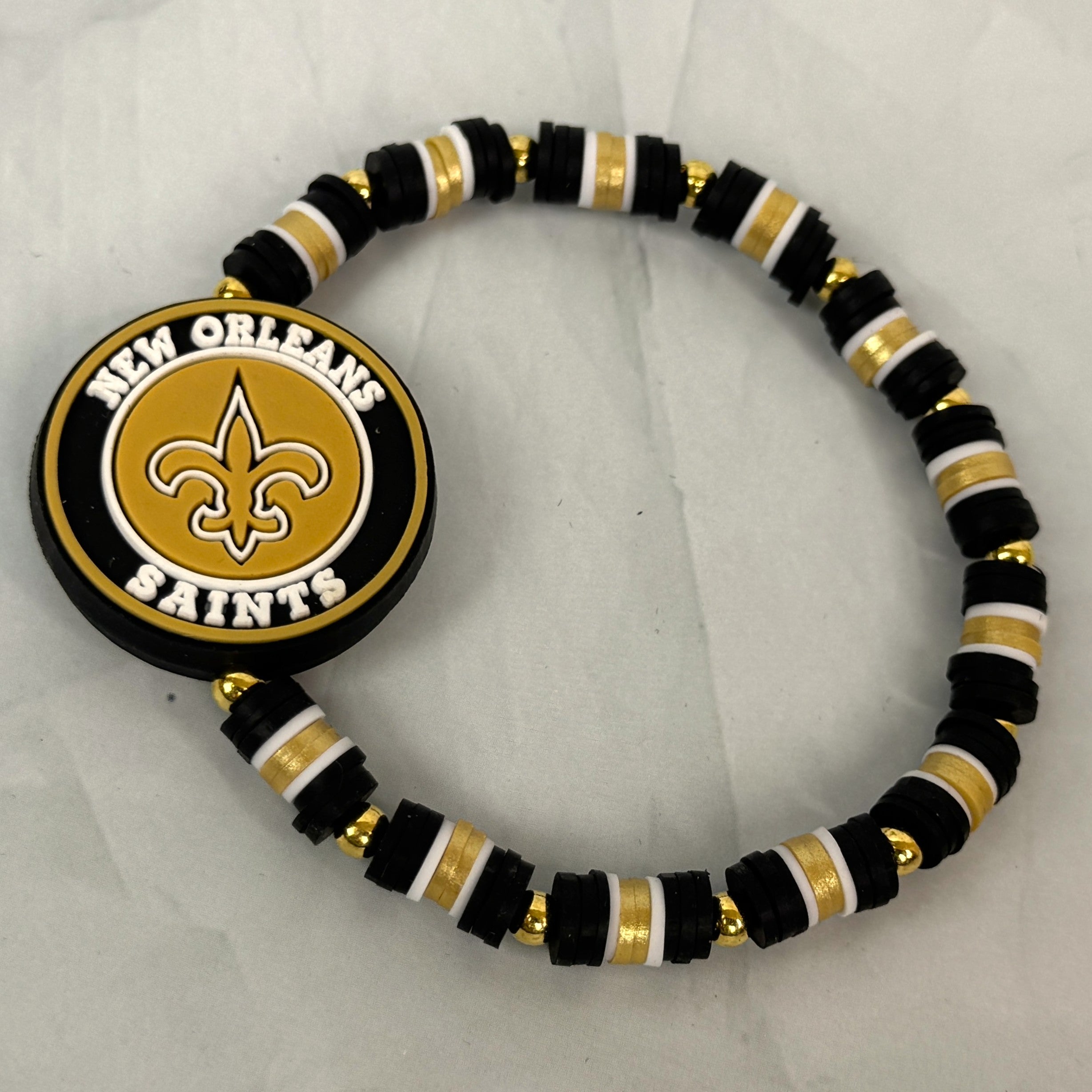 Team Spirit Stackable Bracelets - Black & Gold - Saints