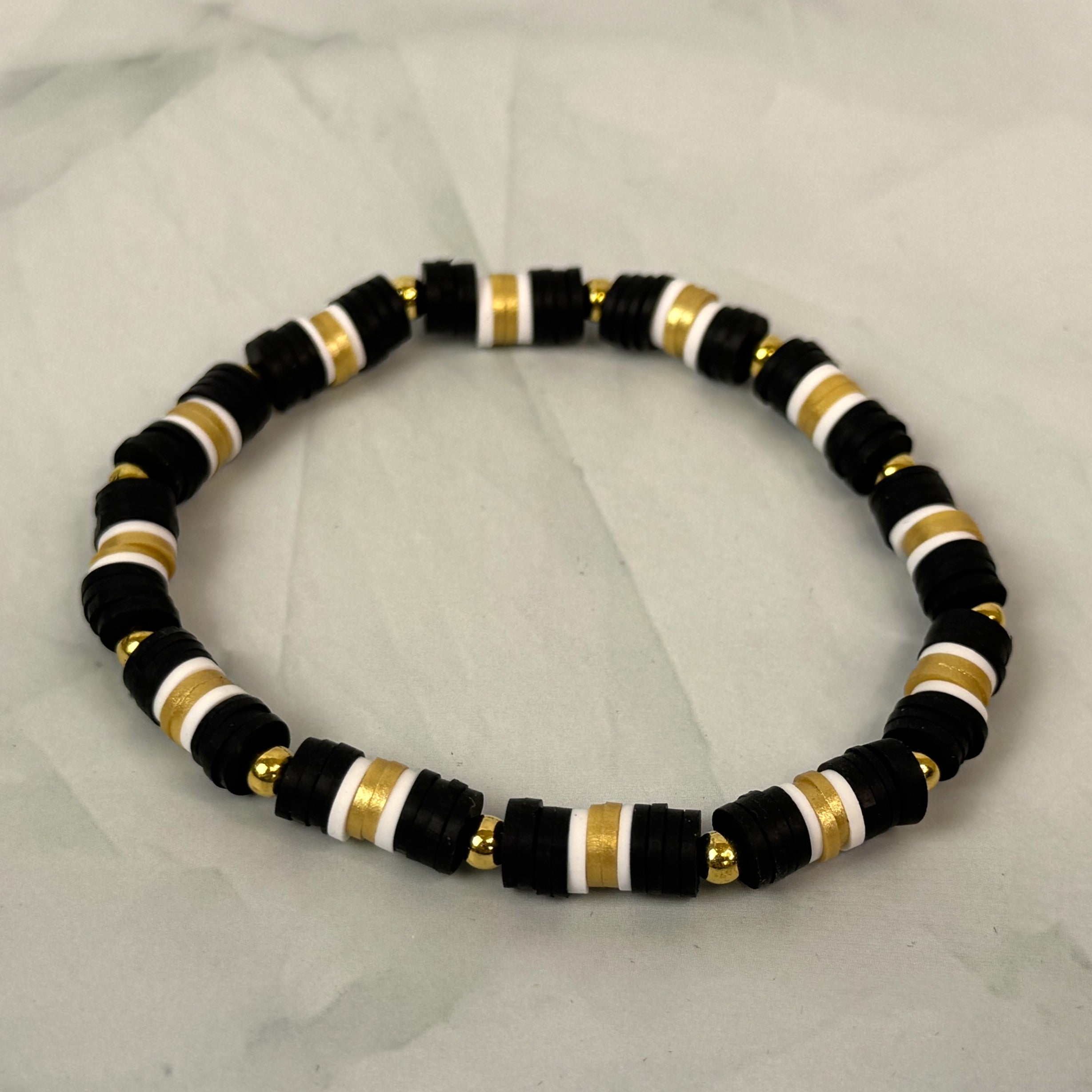 Team Spirit Stackable Bracelets - Black & Gold - Saints