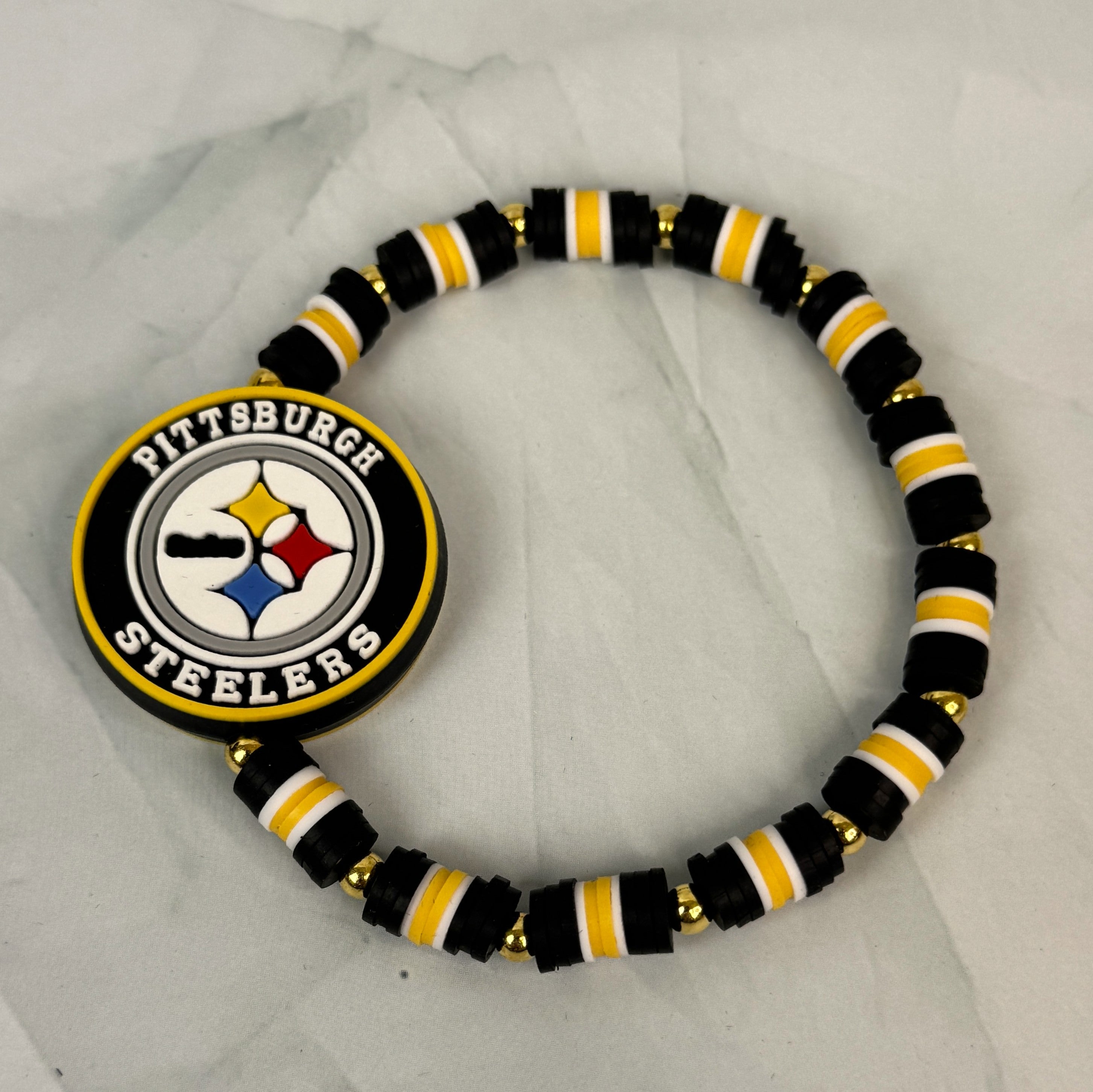 Team Spirit Stackable Bracelets - Black & Yellow - Steelers