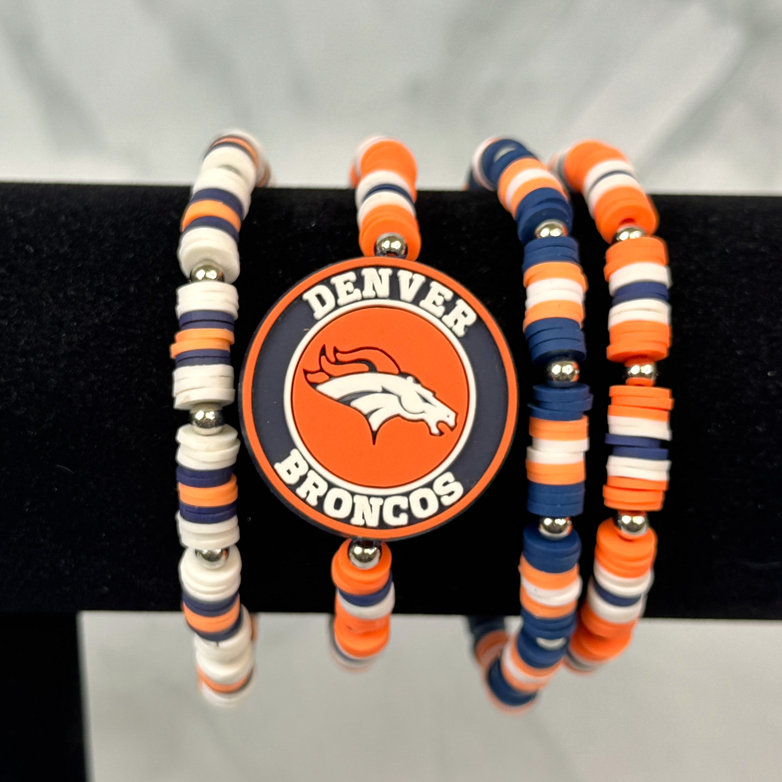 Team Spirit Stackable Bracelets - Navy & Orange - Broncos, Bears