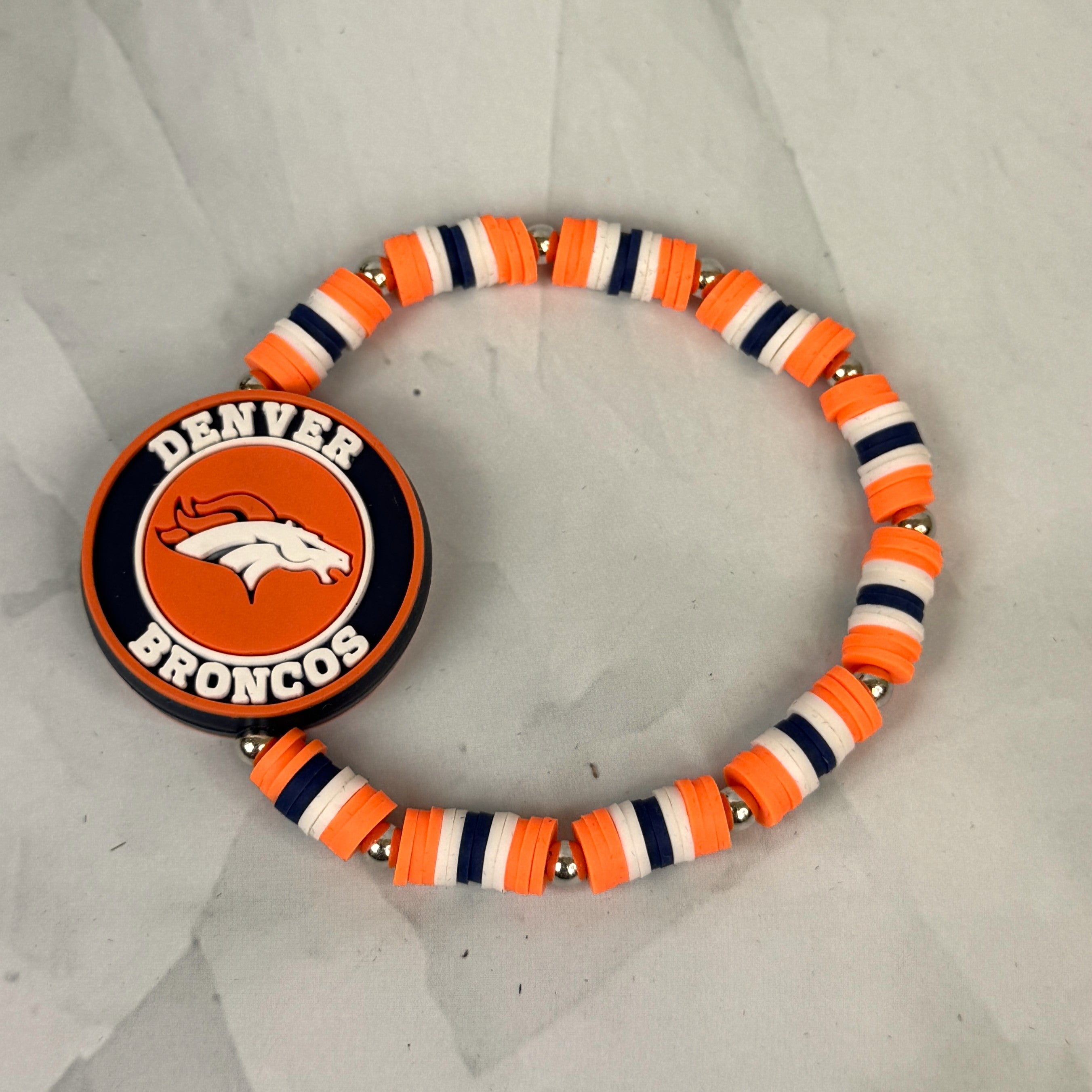 Team Spirit Stackable Bracelets - Navy & Orange - Broncos, Bears