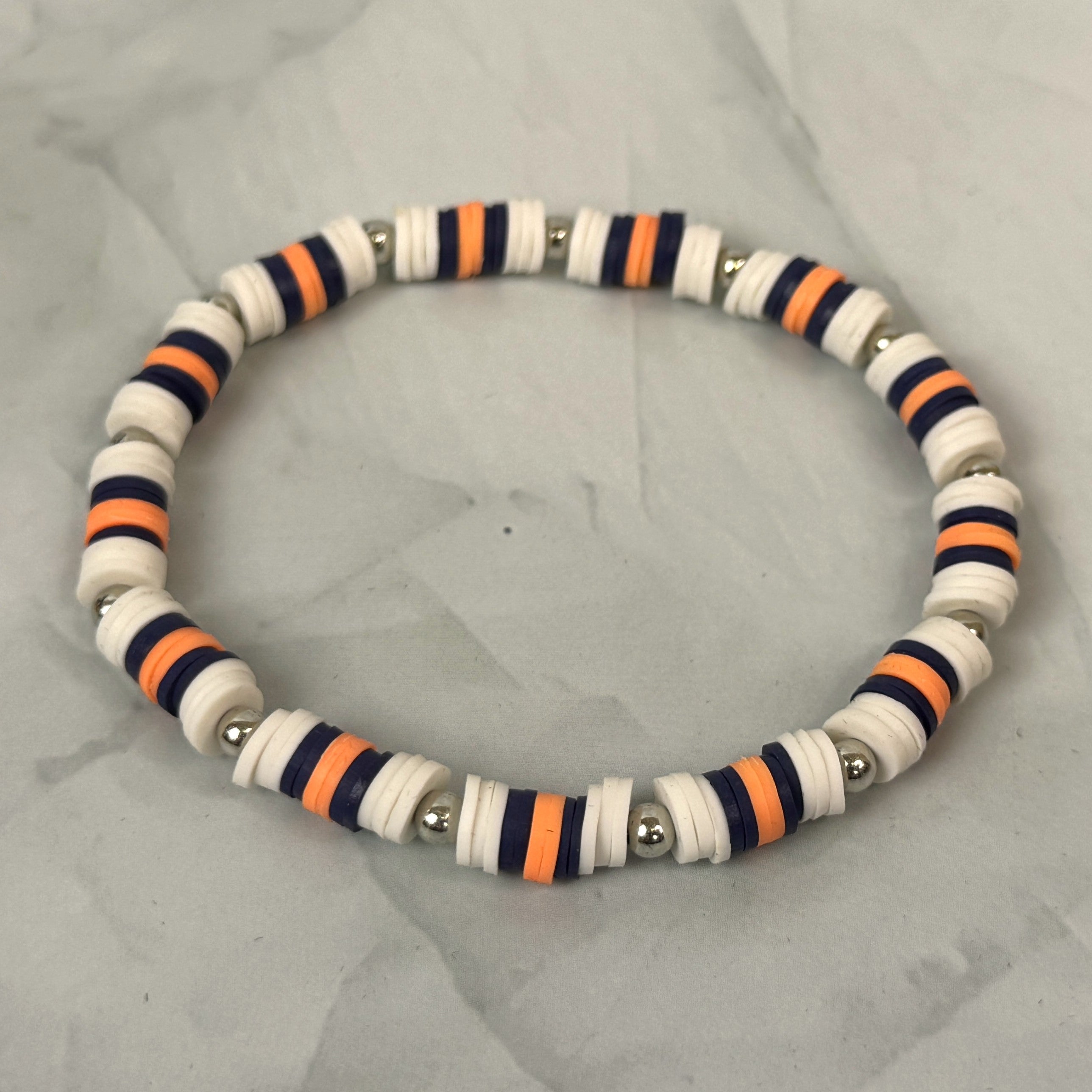 Team Spirit Stackable Bracelets - Navy & Orange - Broncos, Bears