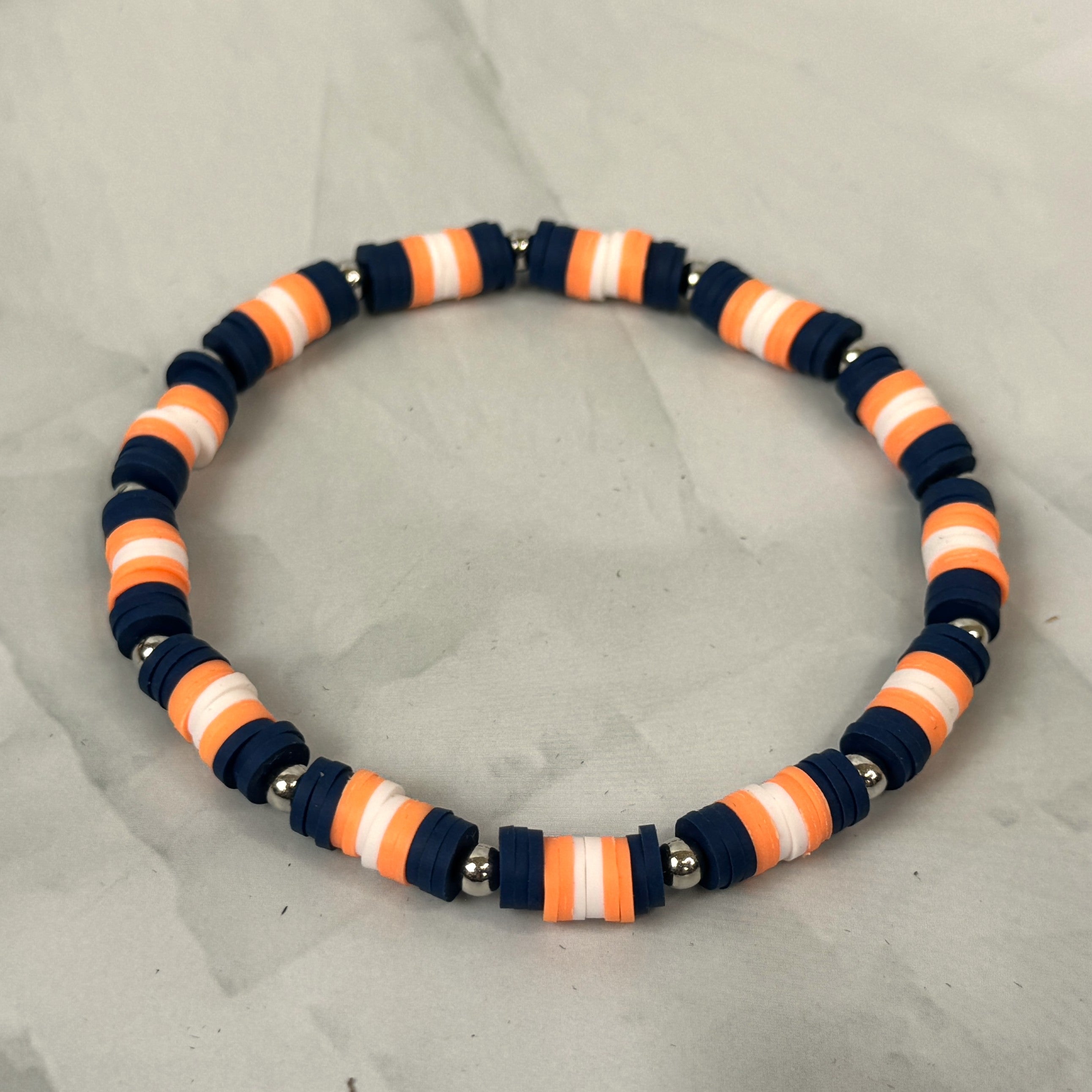 Team Spirit Stackable Bracelets - Navy & Orange - Broncos, Bears