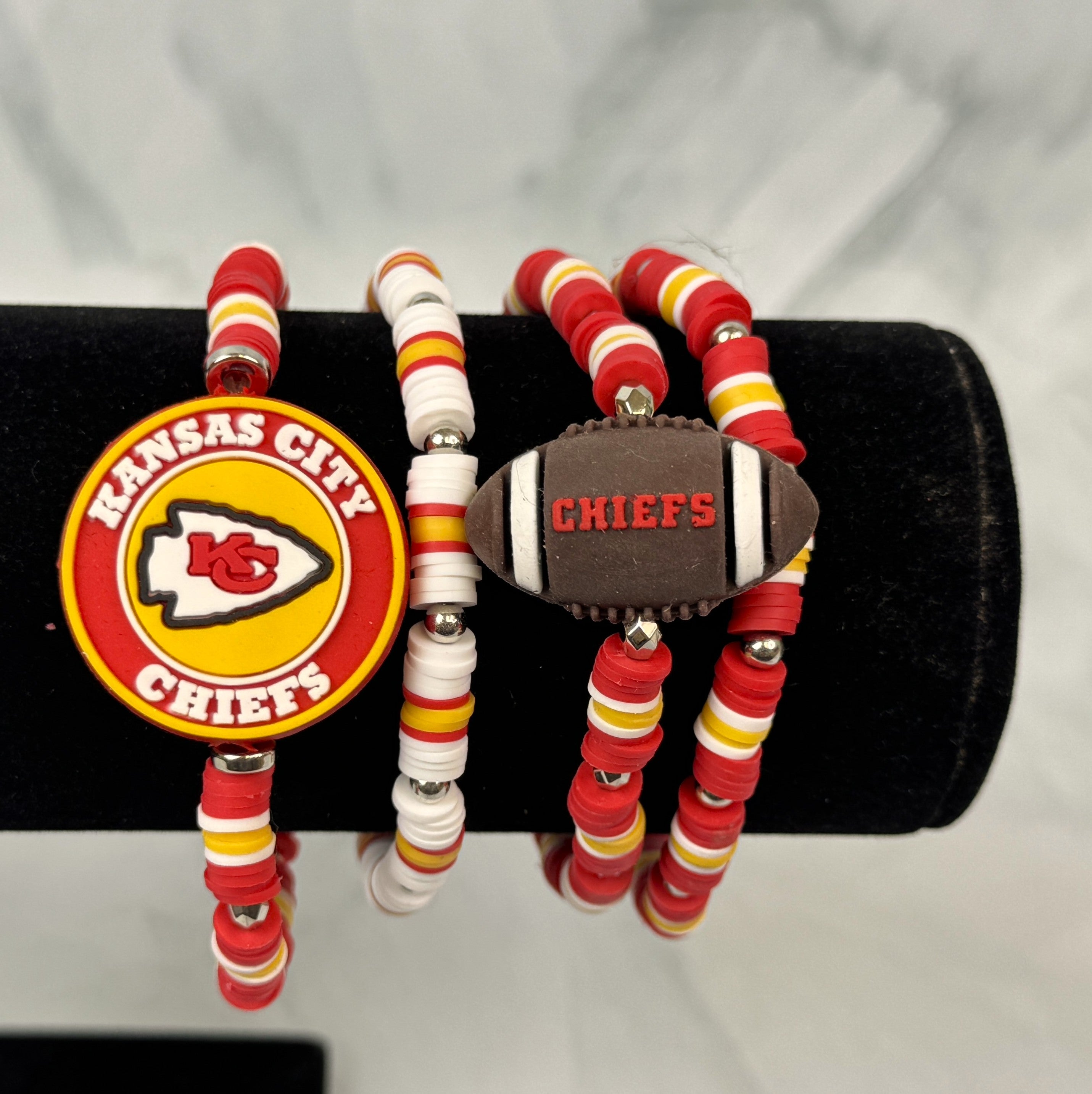 Team Spirit Stackable Bracelets - Red & Yellow - Chiefs