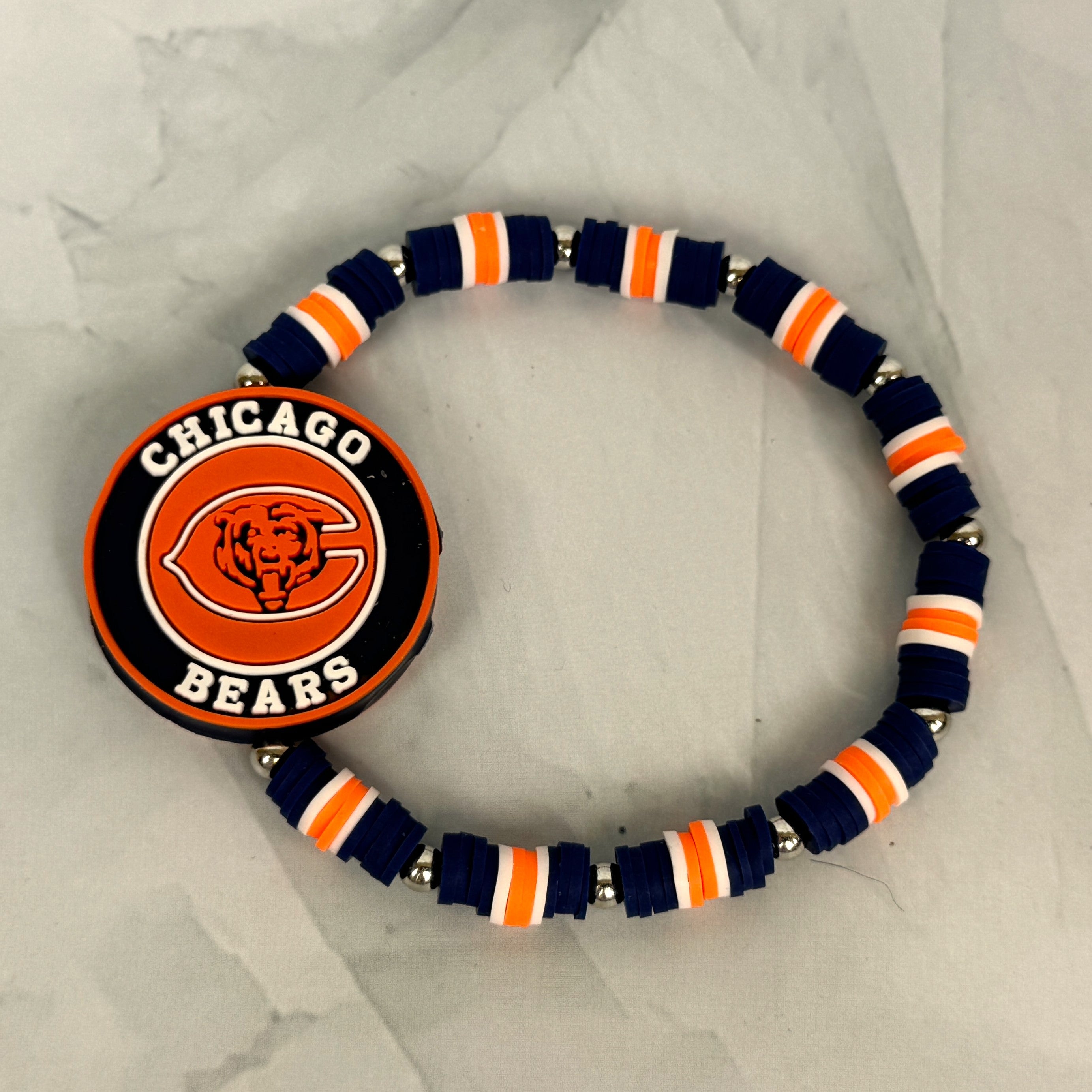 Team Spirit Stackable Bracelets - Navy & Orange - Broncos, Bears