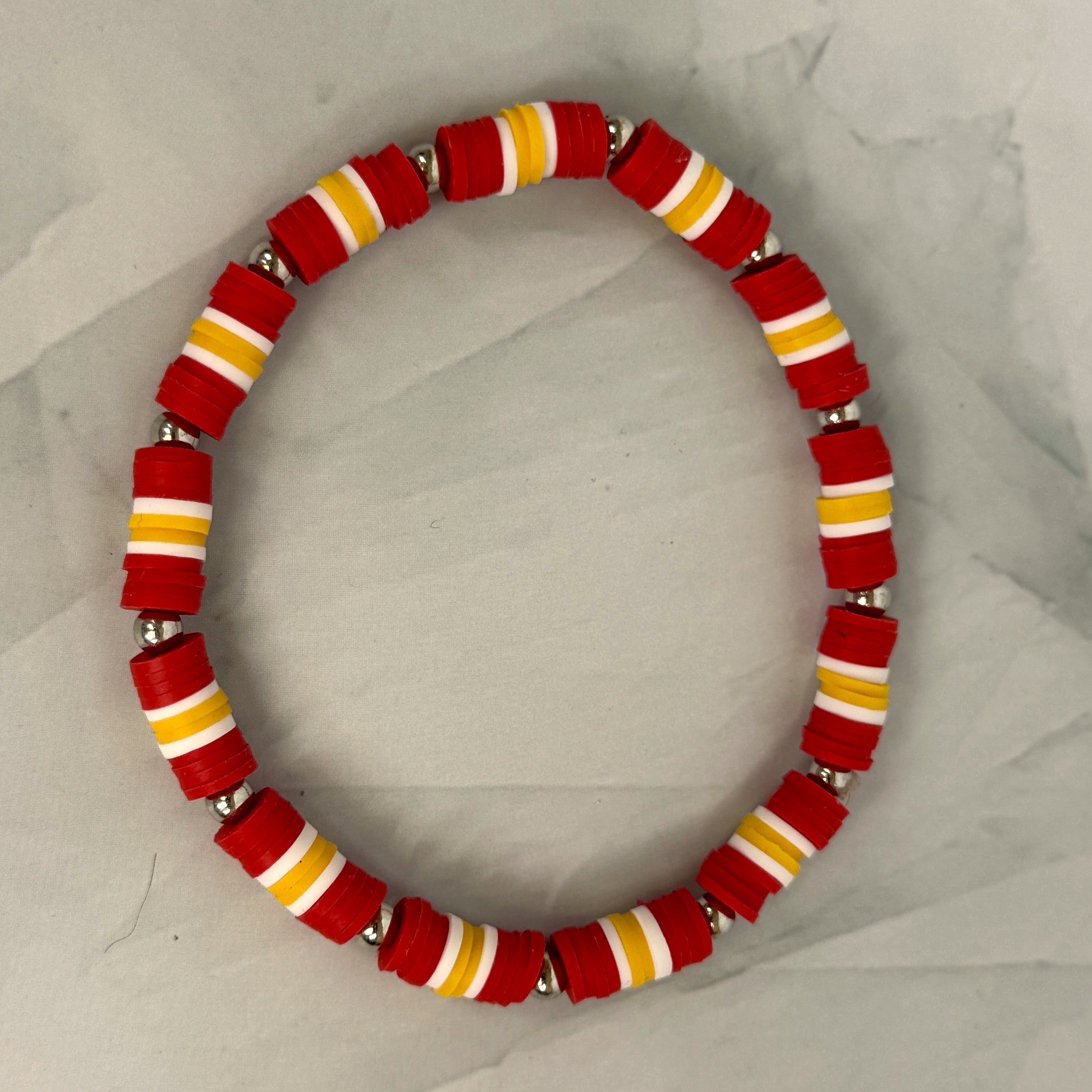 Team Spirit Stackable Bracelets - Red & Yellow - Chiefs