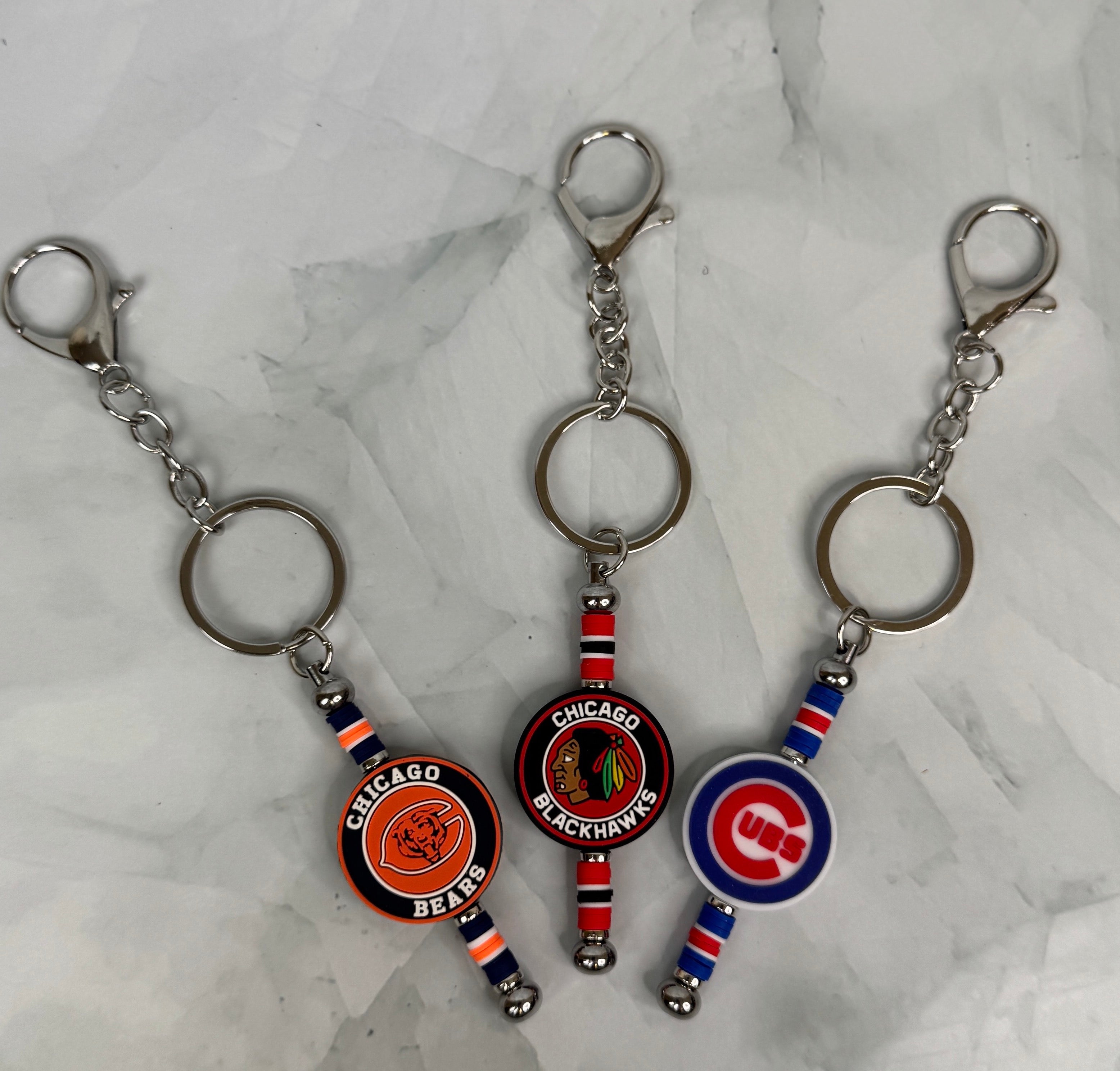 Team Spirit Key Chains - Chicago - Bears - Cubs - Blackhawks